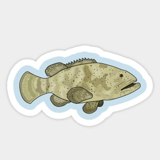 Grouper fish cartoon illustration Sticker